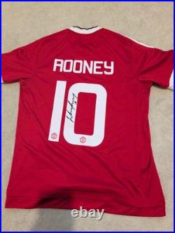 Wayne Rooney Signed Manchester United Shirt Printed Autograph