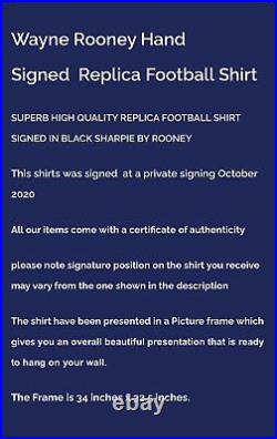 Wayne Rooney signed 2008 Manchester United framed shirt with CRA real value £199