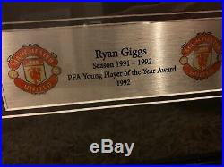 Wow! Rare Manchester United Signed Shirt Ryan Giggs! COA. Framed 90-92 PFA Award