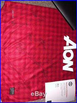 X13 Multi Signed Man Utd 12/13 Home Shirt Autograph Club COA Manchester United