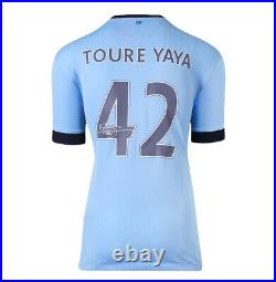 Yaya Toure Signed Manchester City Shirt 2014-15, Number 42 Autograph